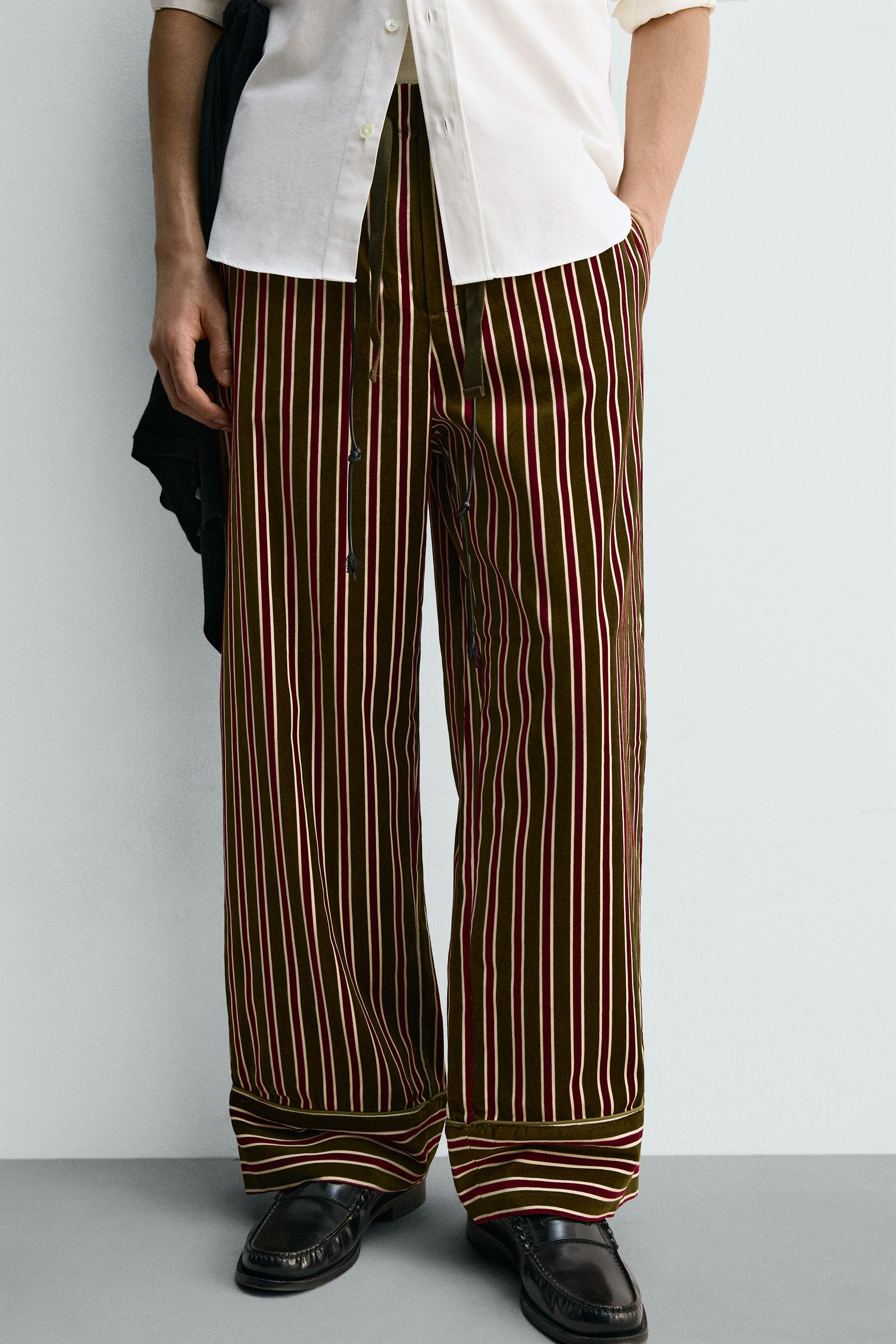 LIMITED EDITION VELVET CONTRAST STRIPED PANTS